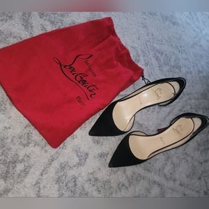 Chriatian Louboutin Iriza Black Pump Suade Size 37.5 (US7) only dust bag, no box
